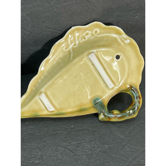 Vintage Hull Wall Pockets Pair Set Woodland Floral Green Pink 1940s Conch Shell - Picture 7 of 11